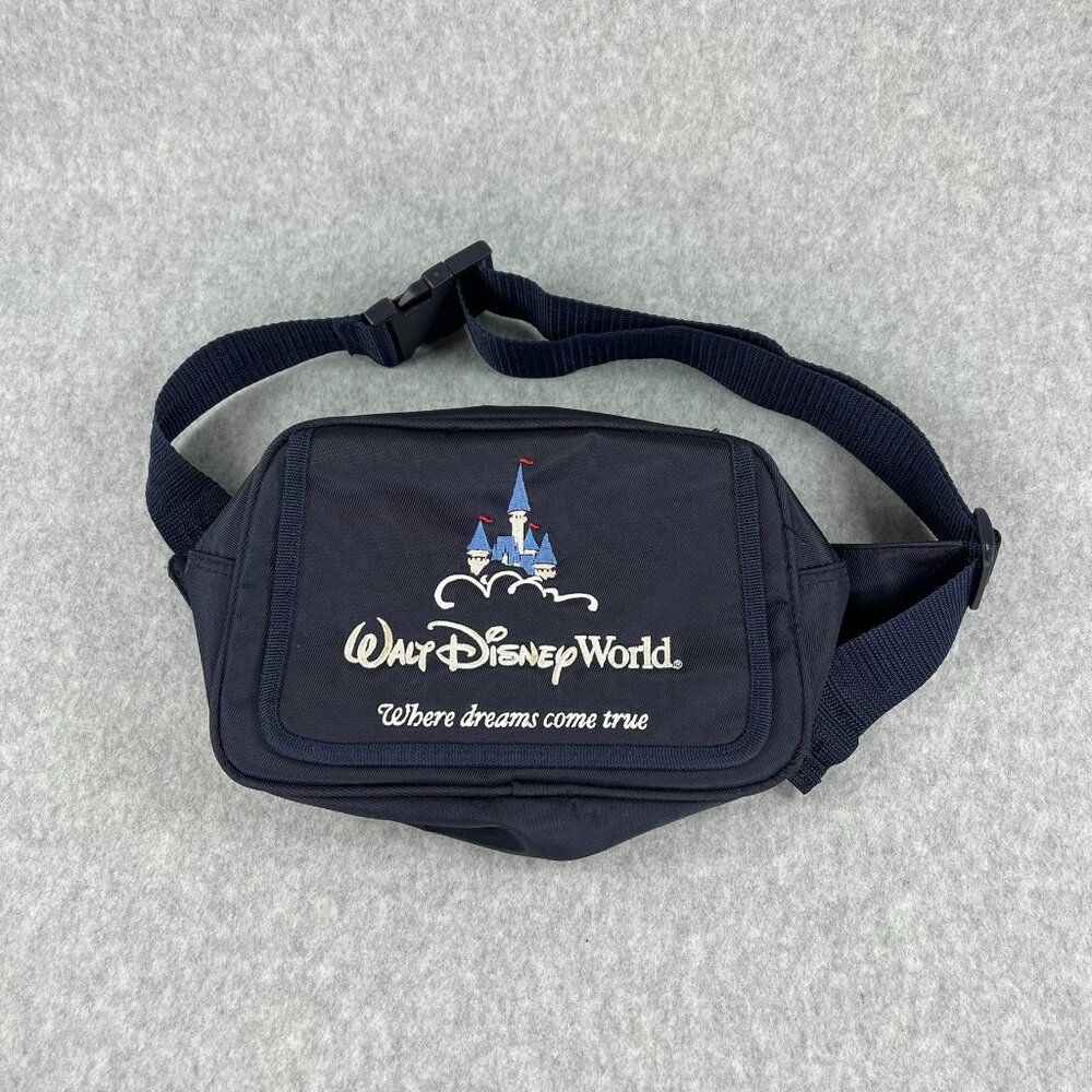 Vtg Walt Disney World Fanny Pack Waist Belt Bag Dreams Come True Embroidered